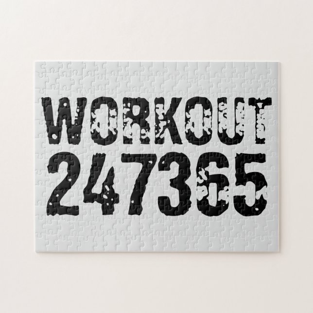 Abgelaufener und kratzter Text Workout 247365 schw Puzzle (Horizontal)