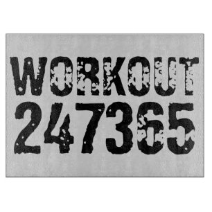 Abgelaufener und kratzter Text Workout 247365 schw Schneidebrett