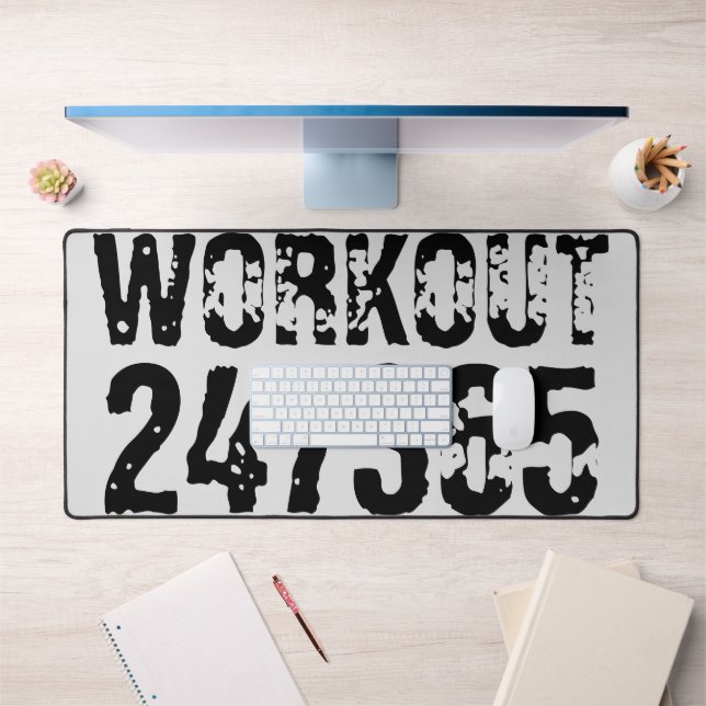 Abgelaufener und kratzter Text Workout 247365 schw Schreibtischunterlage (Büro 1)