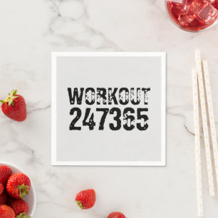 Abgelaufener und kratzter Text Workout 247365 schw Serviette