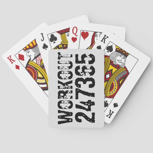 Abgelaufener und kratzter Text Workout 247365 schw Spielkarten (Rückseite)