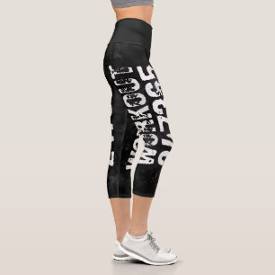 Abgelaufener und kratzter Text Workout 247365 Vint Capri Leggings