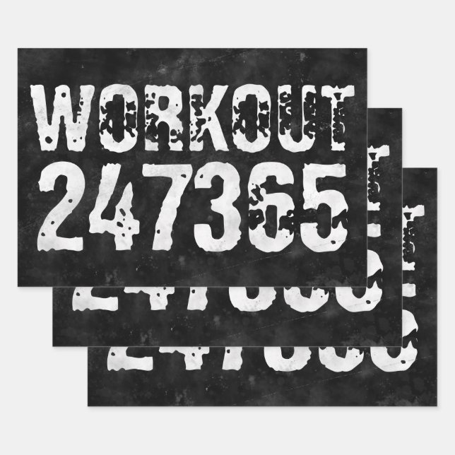 Abgelaufener und kratzter Text Workout 247365 Vint Geschenkpapier Set (Set)