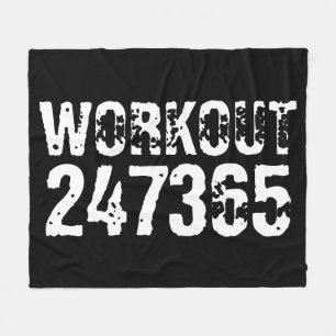 Abgelaufener und kratzter Text Workout 247365 weiß Fleecedecke