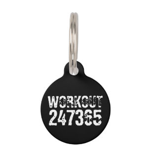 Abgelaufener und kratzter Text Workout 247365 weiß Haustiermarke