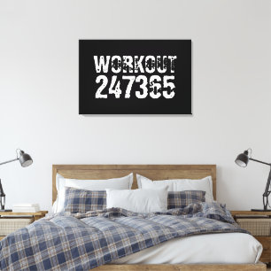Abgelaufener und kratzter Text Workout 247365 weiß Leinwanddruck