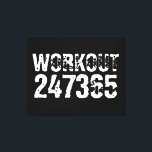 Abgelaufener und kratzter Text Workout 247365 weiß Leinwanddruck<br><div class="desc">Abgelaufener und kratzter Text Workout 247365 in weißer Farbe mit schwarzem Hintergrund. Perfekt für alle,  die sich im Fitnessraum bewegen,  Fitness,  trainieren,  Bodybuilding und trainieren.</div>