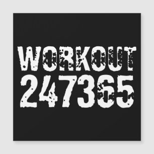 Abgelaufener und kratzter Text Workout 247365 weiß Magnetkarte