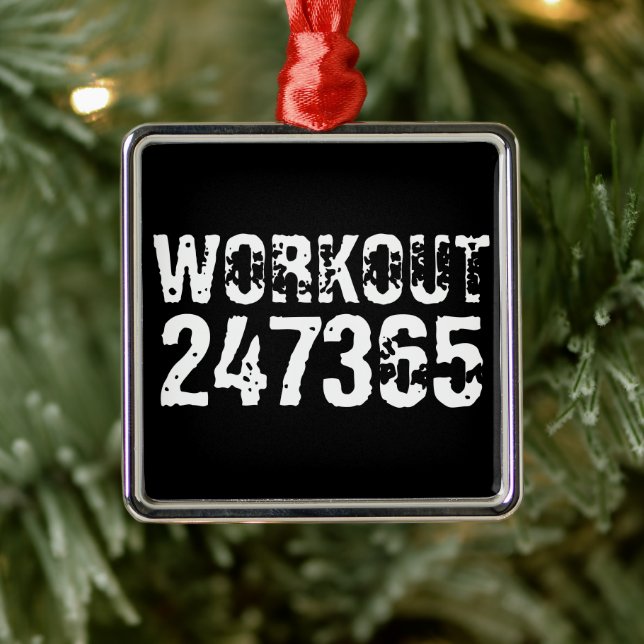 Abgelaufener und kratzter Text Workout 247365 weiß Ornament Aus Metall (Baum)