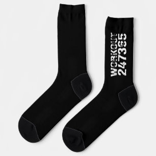 Abgelaufener und kratzter Text Workout 247365 weiß Socken