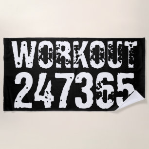 Abgelaufener und kratzter Text Workout 247365 weiß Strandtuch