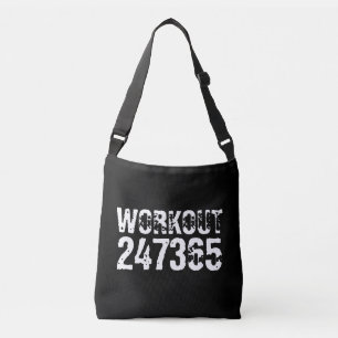 Abgelaufener und kratzter Text Workout 247365 weiß Tragetaschen Mit Langen Trägern