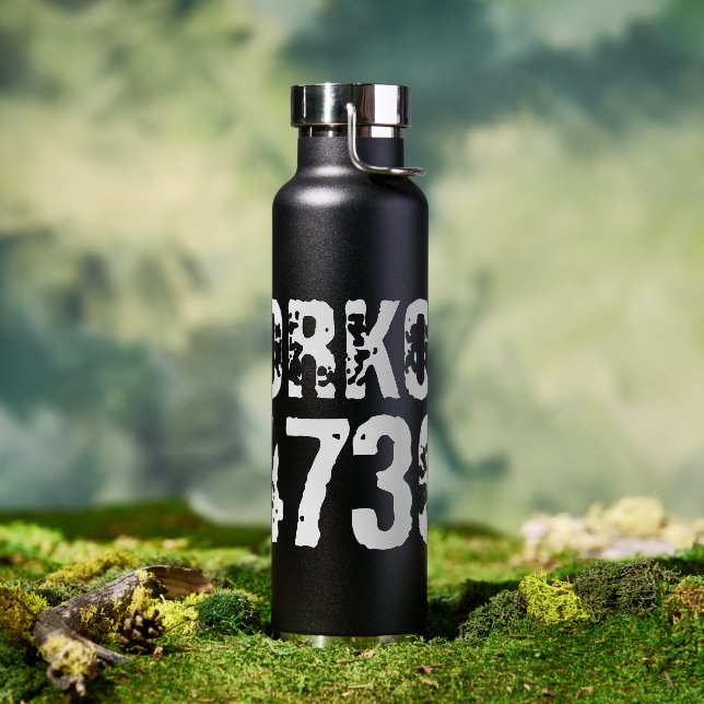 Abgelaufener und kratzter Text Workout 247365 weiß Trinkflasche (Außenbereich)