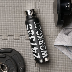 Abgelaufener und kratzter Text Workout 247365 weiß Trinkflasche