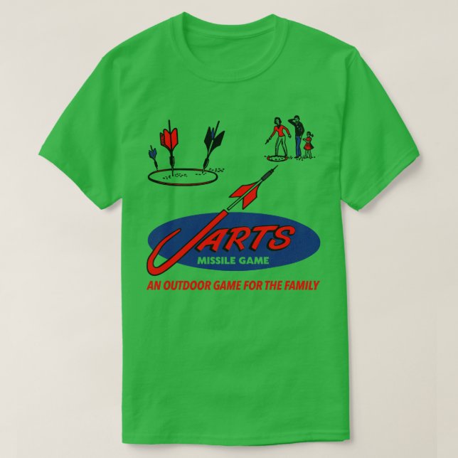 Abgelaufenes 60er Lawn Jarts Missile Game T-Shirt (Design vorne)