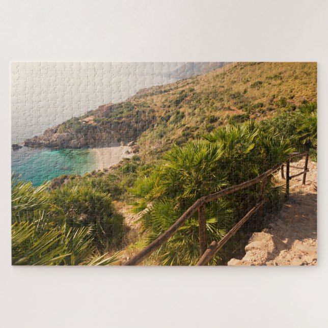 Abgelegener Strand in Lo Zingaro, Sizilien Puzzle (Horizontal)