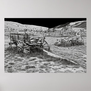 ABGELEITETE WAGONEN DER BANNACK MONTANA GHOST STAD POSTER