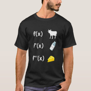 Abgeleiteter Mathematik-Witz Kuh Milch Käse Lehrer T-Shirt