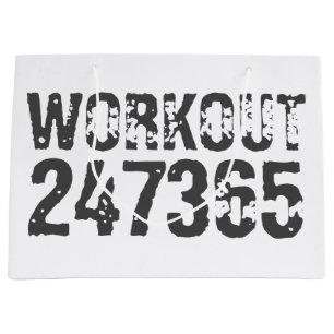 Abgenutzt und zerkratzt Text Workout 247365 blau Große Geschenktüte