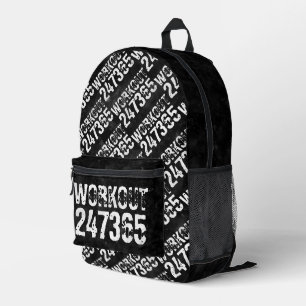 Abgenutzt und zerkratzt Text Workout 247365 vintag Bedruckter Rucksack