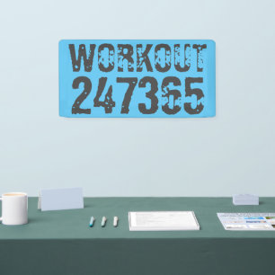 Abgenutzt und zerkratzter Text Workout 247365 blau Banner
