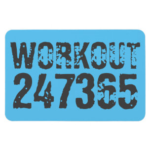 Abgenutzt und zerkratzter Text Workout 247365 blau Magnet