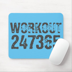 Abgenutzt und zerkratzter Text Workout 247365 blau Mousepad