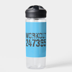 Abgenutzt und zerkratzter Text Workout 247365 blau Trinkflasche