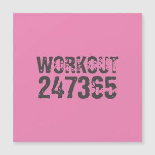 Abgenutzt und zerkratzter Text Workout 247365 pink Magnetkarte