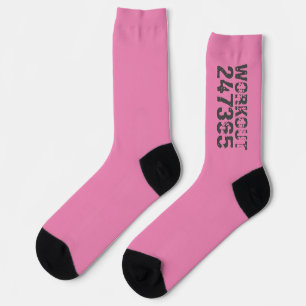 Abgenutzt und zerkratzter Text Workout 247365 pink Socken