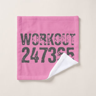 Abgenutzt und zerkratzter Text Workout 247365 pink Waschlappen