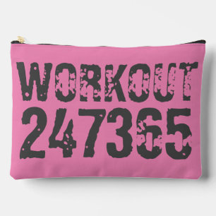 Abgenutzt und zerkratzter Text Workout 247365 pink Zubehörtasche