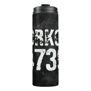 Abgenutzt und zerkratzter Text Workout 247365 vint Thermosbecher