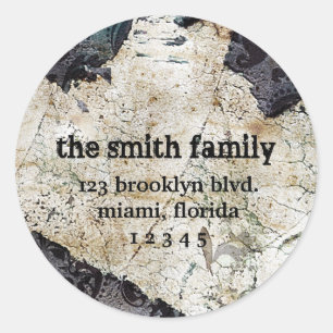 Abgenutzte Aufkleber für das klassische Adressenla