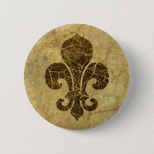 Abgenutzte Fleur De Lis Button (Vorderseite)