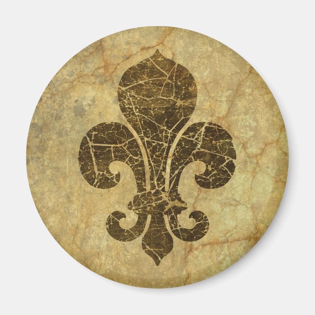 Abgenutzte Fleur De Lis Magnet (Vorne)