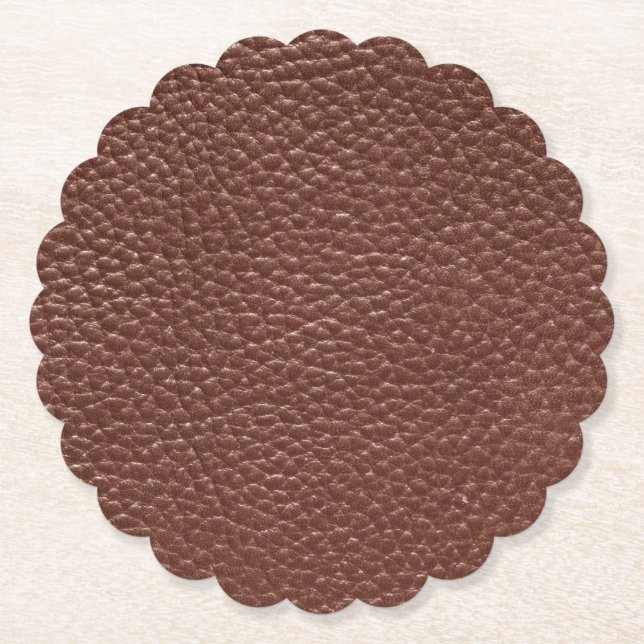 Abgenutzte Imitate Brown Leather Untersetzer (Vorderseite)