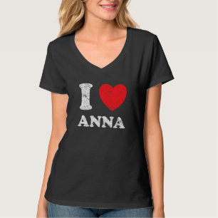 Abgenutzter Grunge-Stil I Love Anna T-Shirt