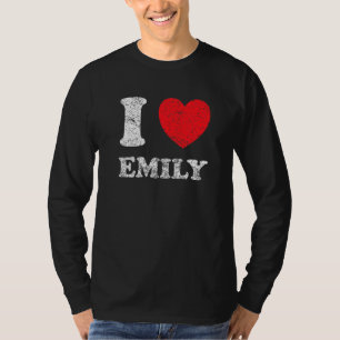 Abgenutzter Grunge-Stil I Love Emily T-Shirt