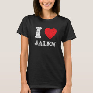 Abgenutzter Grunge-Stil I Love Jalen T-Shirt