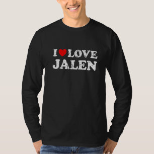 Abgenutzter Grunge-Stil I Love Jalen T-Shirt
