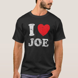 Abgenutzter Grunge-Stil I Love Joe T-Shirt