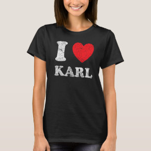 Abgenutzter Grunge-Stil I Love Karl T-Shirt