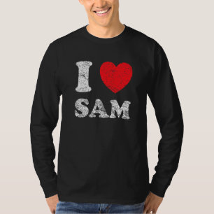 Abgenutzter Grunge-Stil I Love Sam T-Shirt
