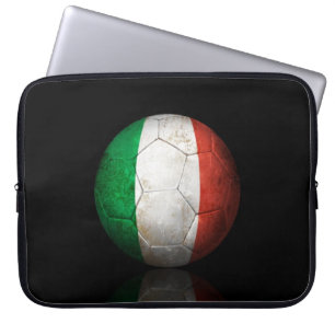 Abgenutzter italienischer Flaggen-Fußball-Fußbal Laptopschutzhülle