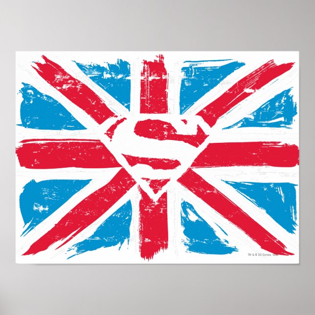 Abgenutzter S-Schild über der Flagge Poster (Vorne)