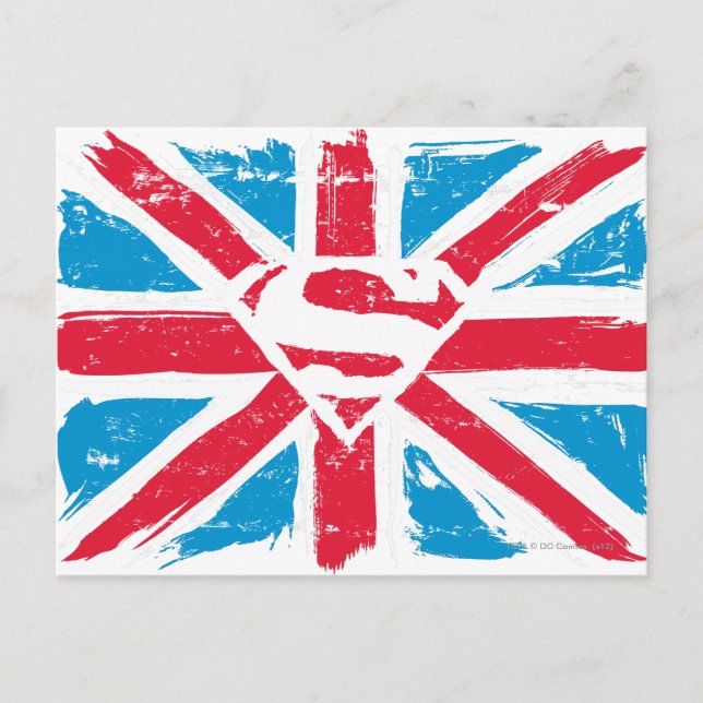 Abgenutzter S-Schild über der Flagge Postkarte (Vorderseite)