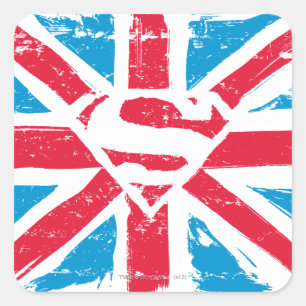 Abgenutzter S-Schild über der Flagge Quadratischer Aufkleber