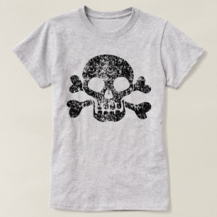 Abgenutzter Totenkopf T-Shirt
