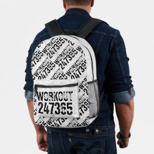 Abgenutzter und kratzter Text Workout 247365 rusti Bedruckter Rucksack